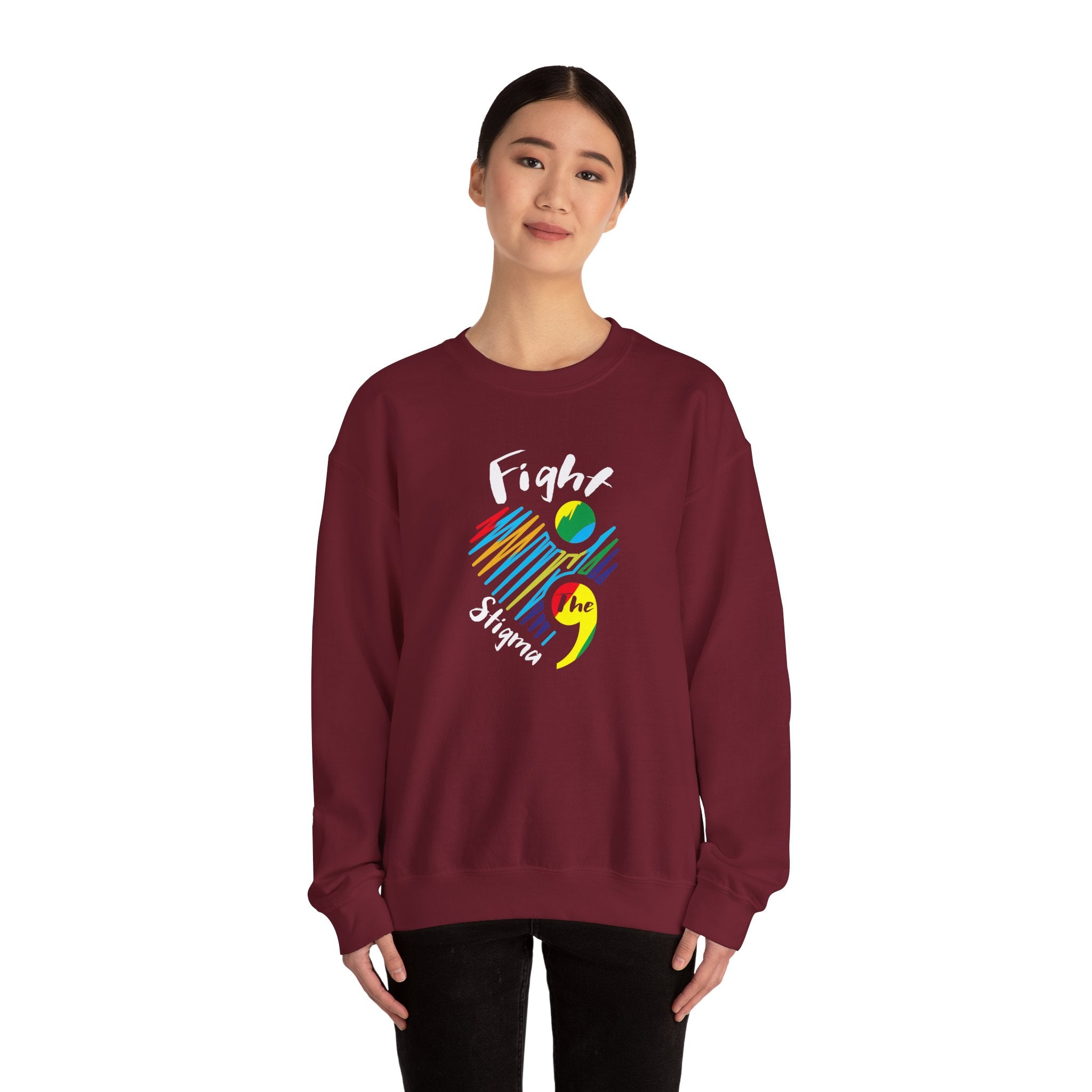 Fight the Stigma Heart Crewneck Sweatshirt