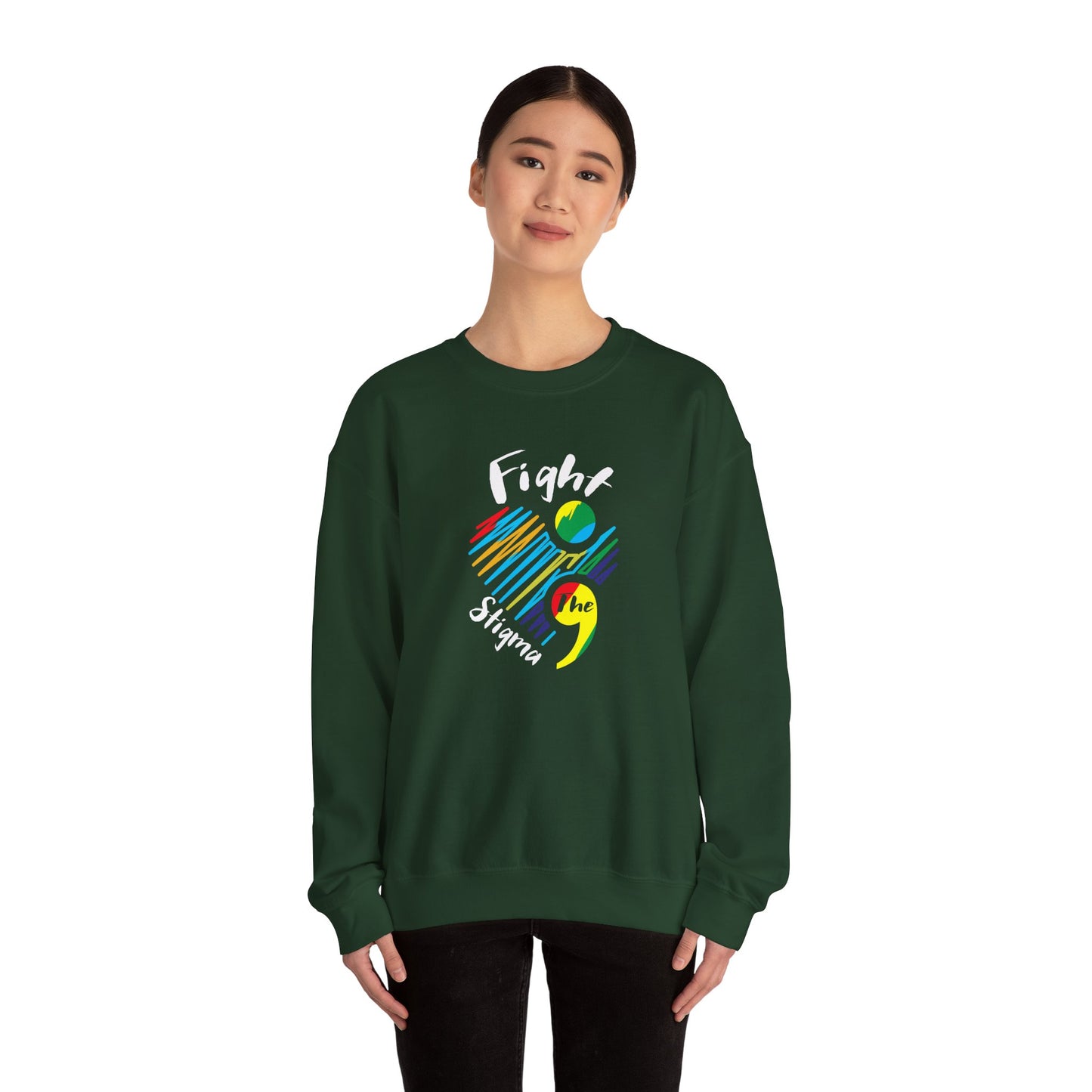 Fight the Stigma Heart Crewneck Sweatshirt