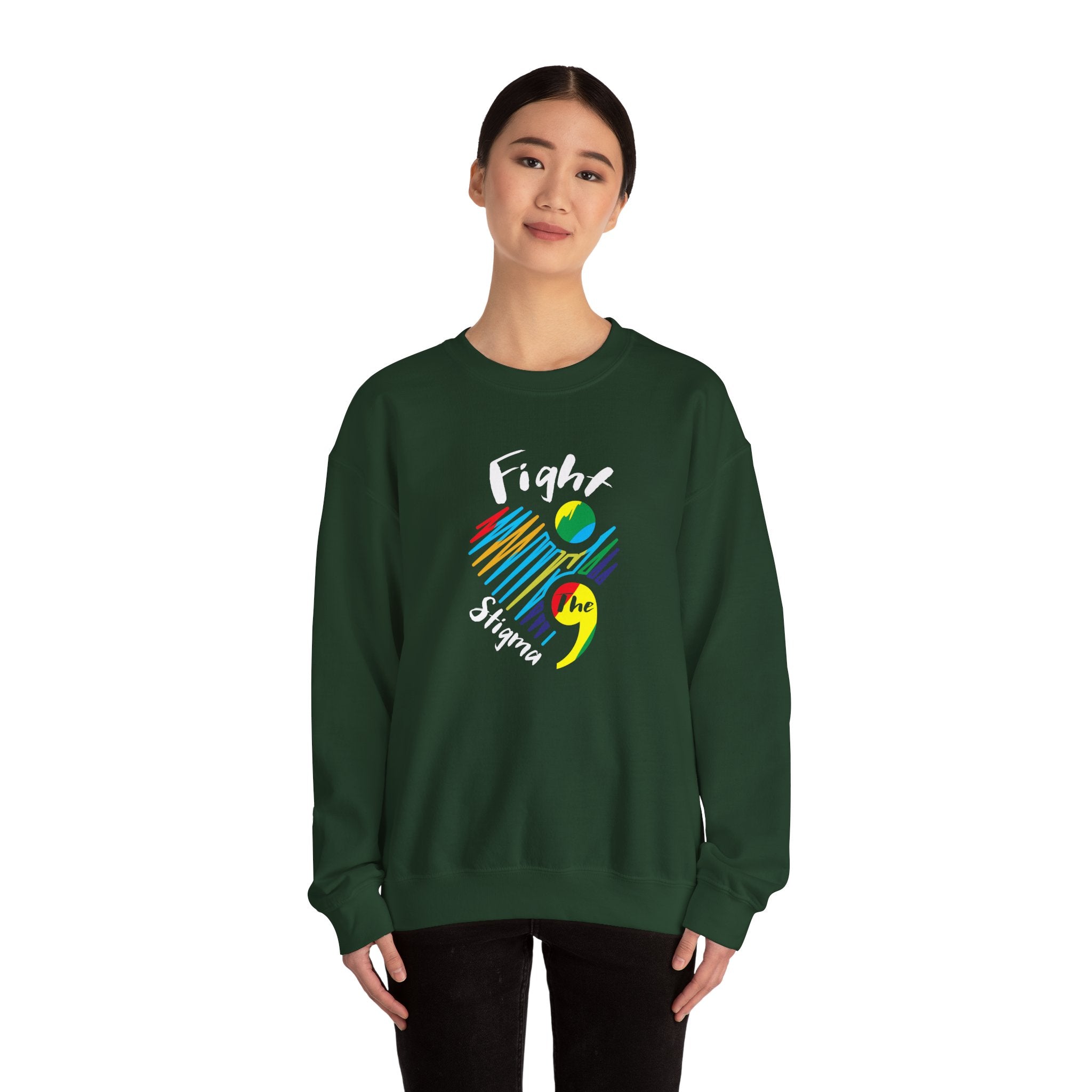 Fight the Stigma Heart Crewneck Sweatshirt