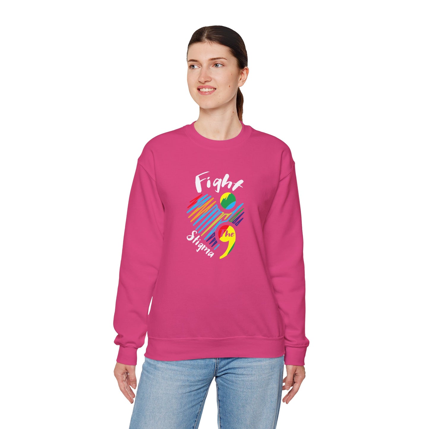 Fight the Stigma Heart Crewneck Sweatshirt