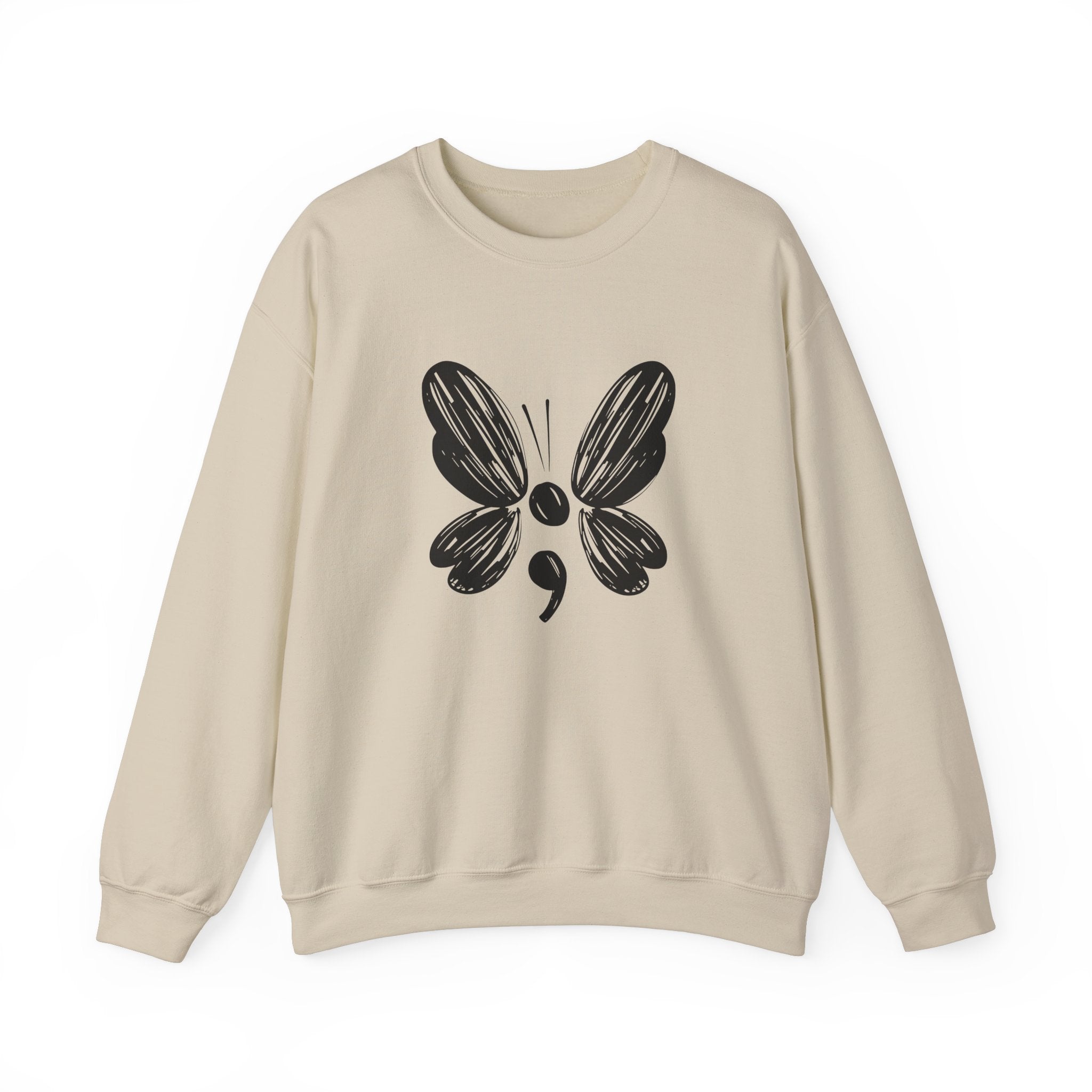 Suicide Prevention Black Butterfly Crewneck Sweatshirt