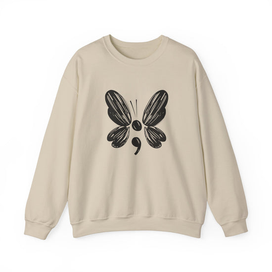 Suicide Prevention Black Butterfly Crewneck Sweatshirt