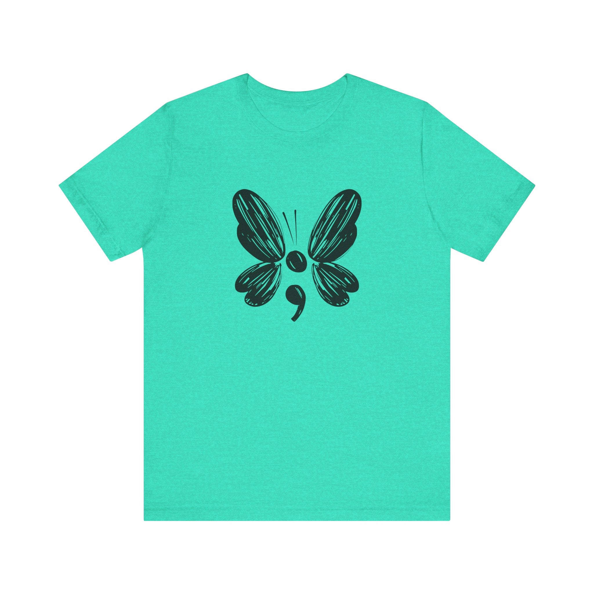 Suicide Prevention Butterfly Black Jersey Tee