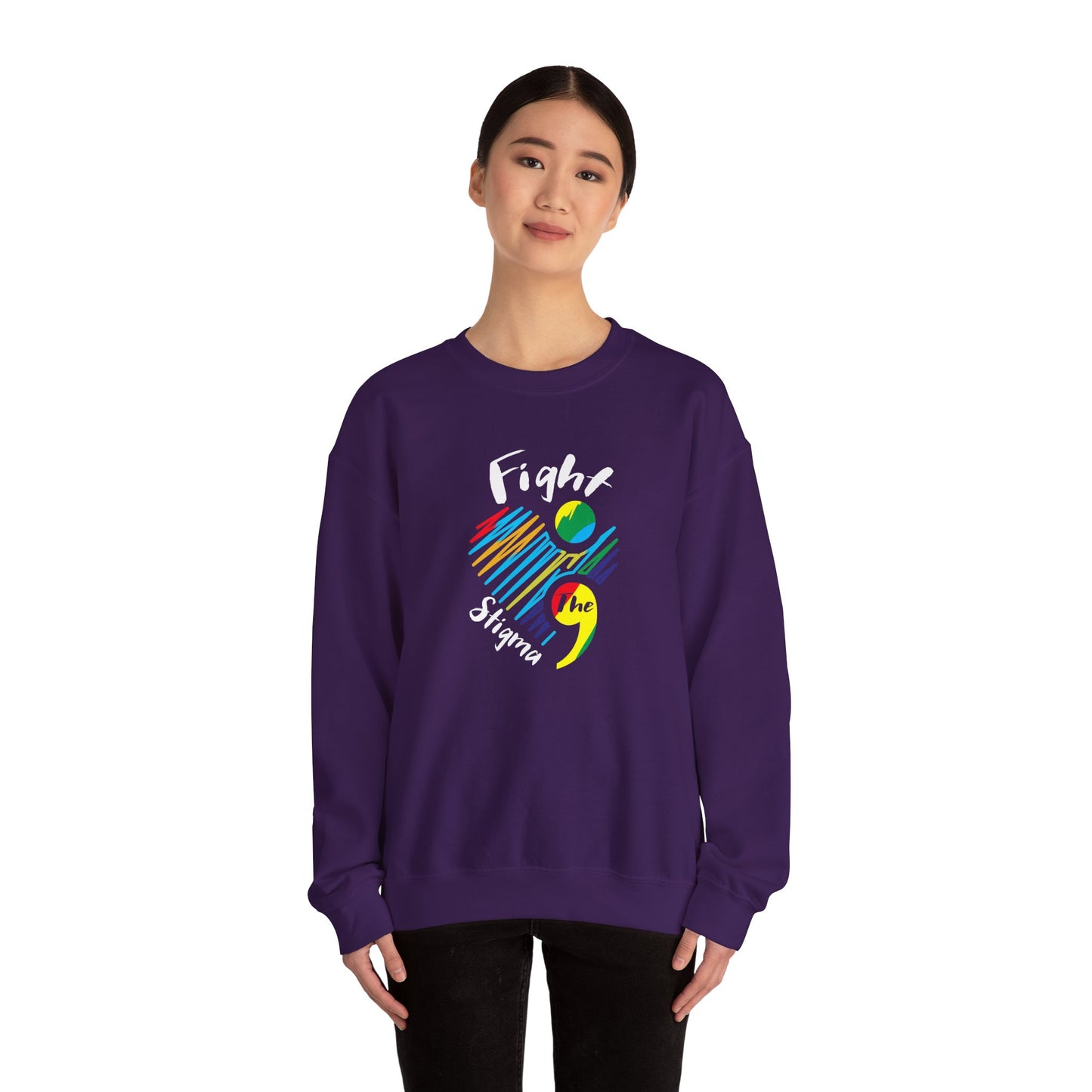 Fight the Stigma Heart Crewneck Sweatshirt