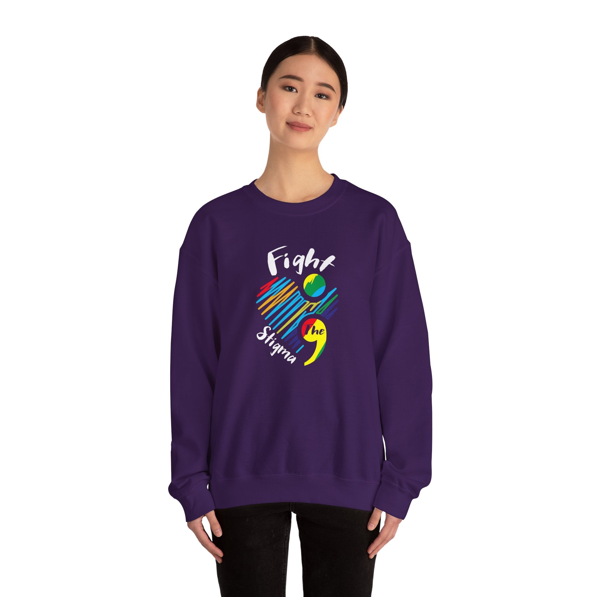 Fight the Stigma Heart Crewneck Sweatshirt