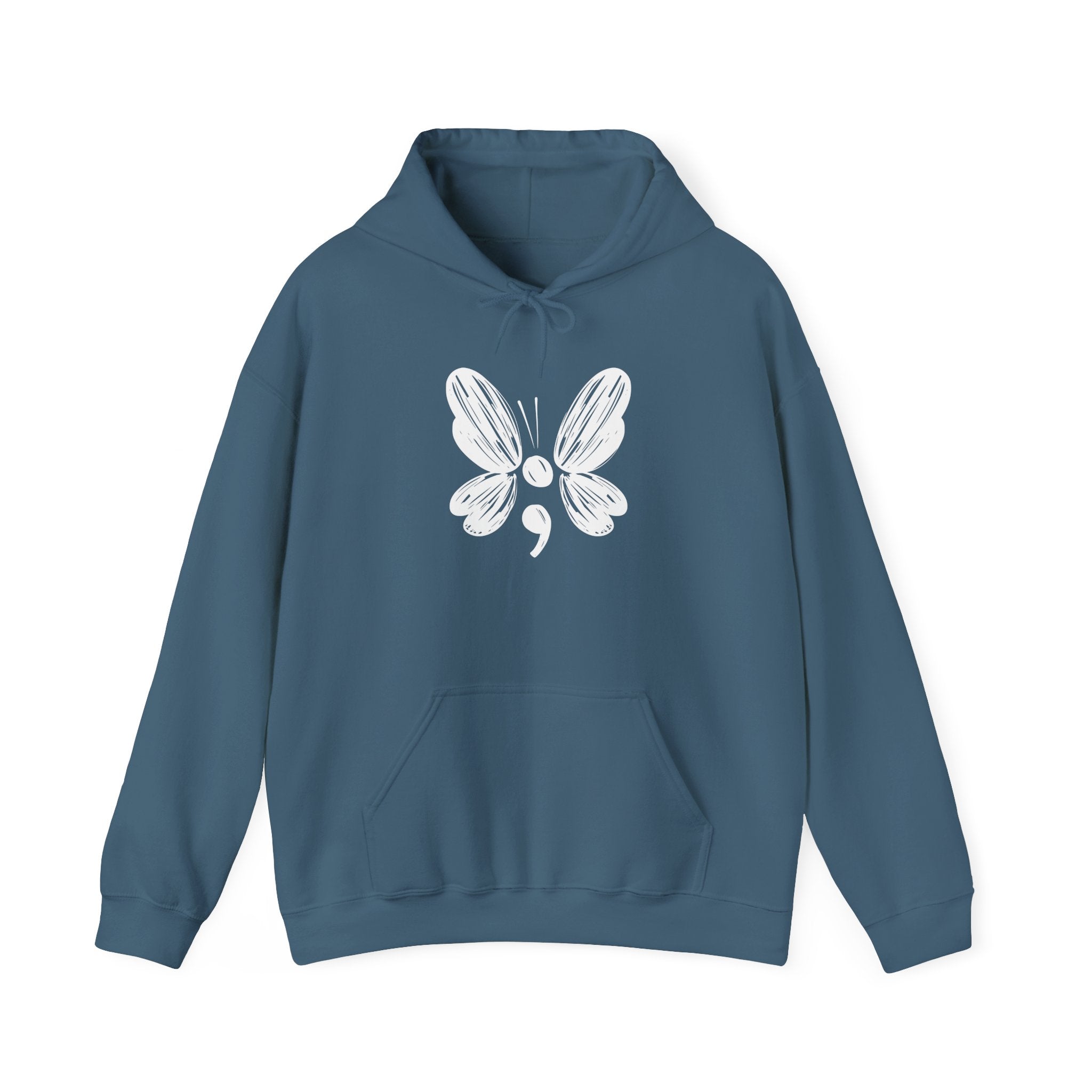 Suicide Prevention Butterfly White Hooded Sweatshirt