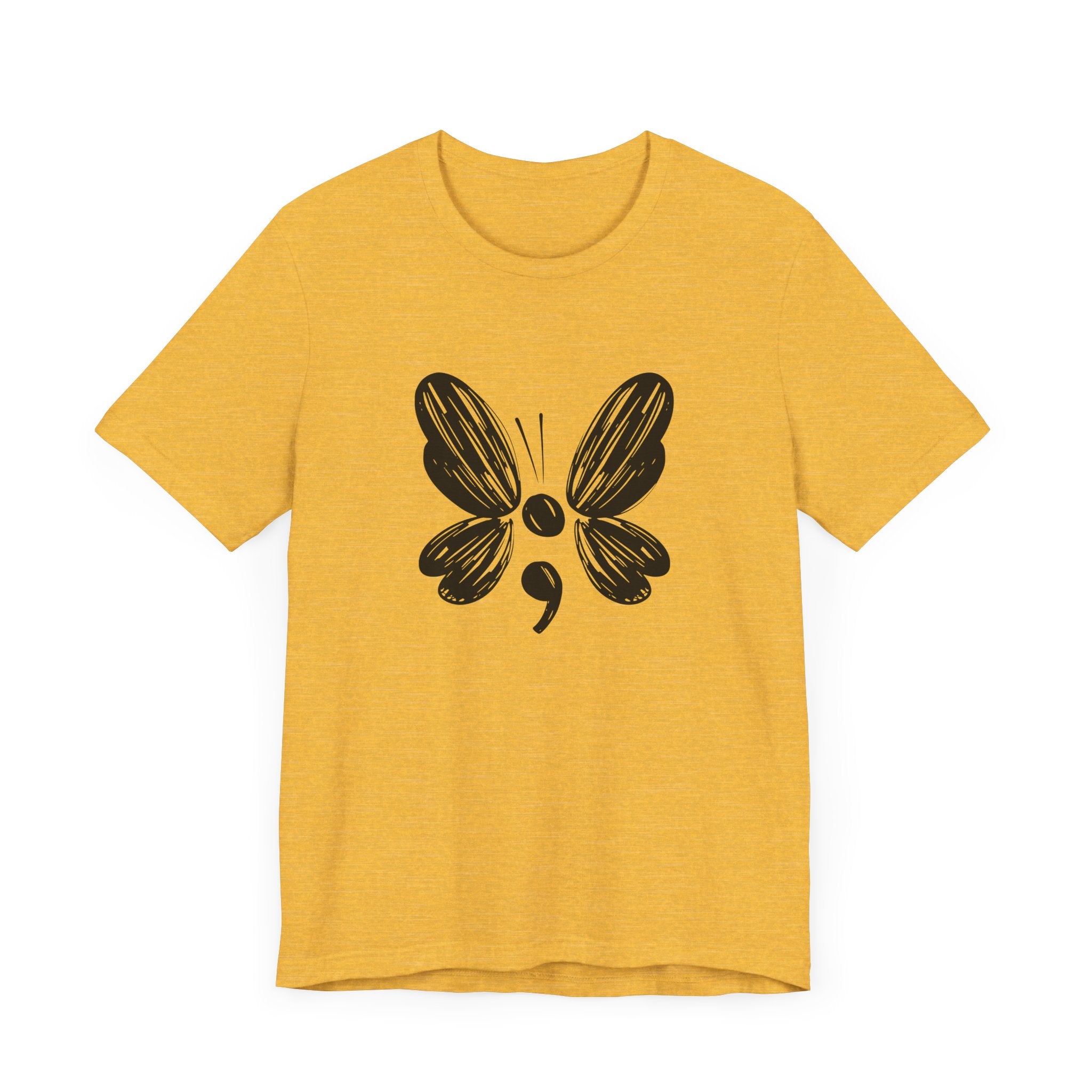 Suicide Prevention Butterfly Black Jersey Tee