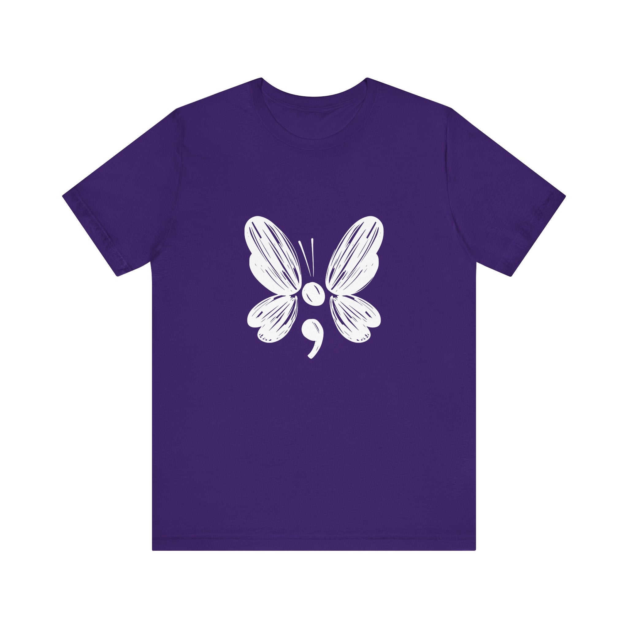Suicide Prevention Butterfly White Jersey Tee