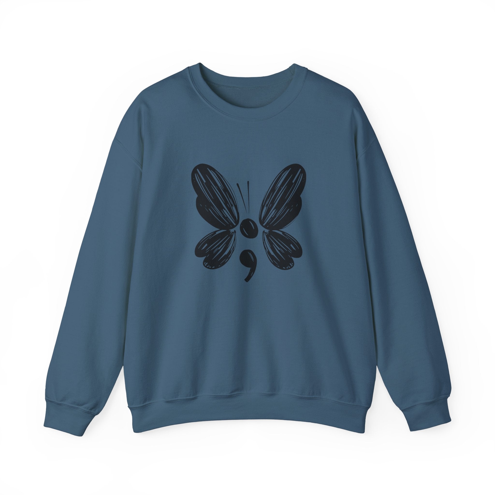 Suicide Prevention Black Butterfly Crewneck Sweatshirt