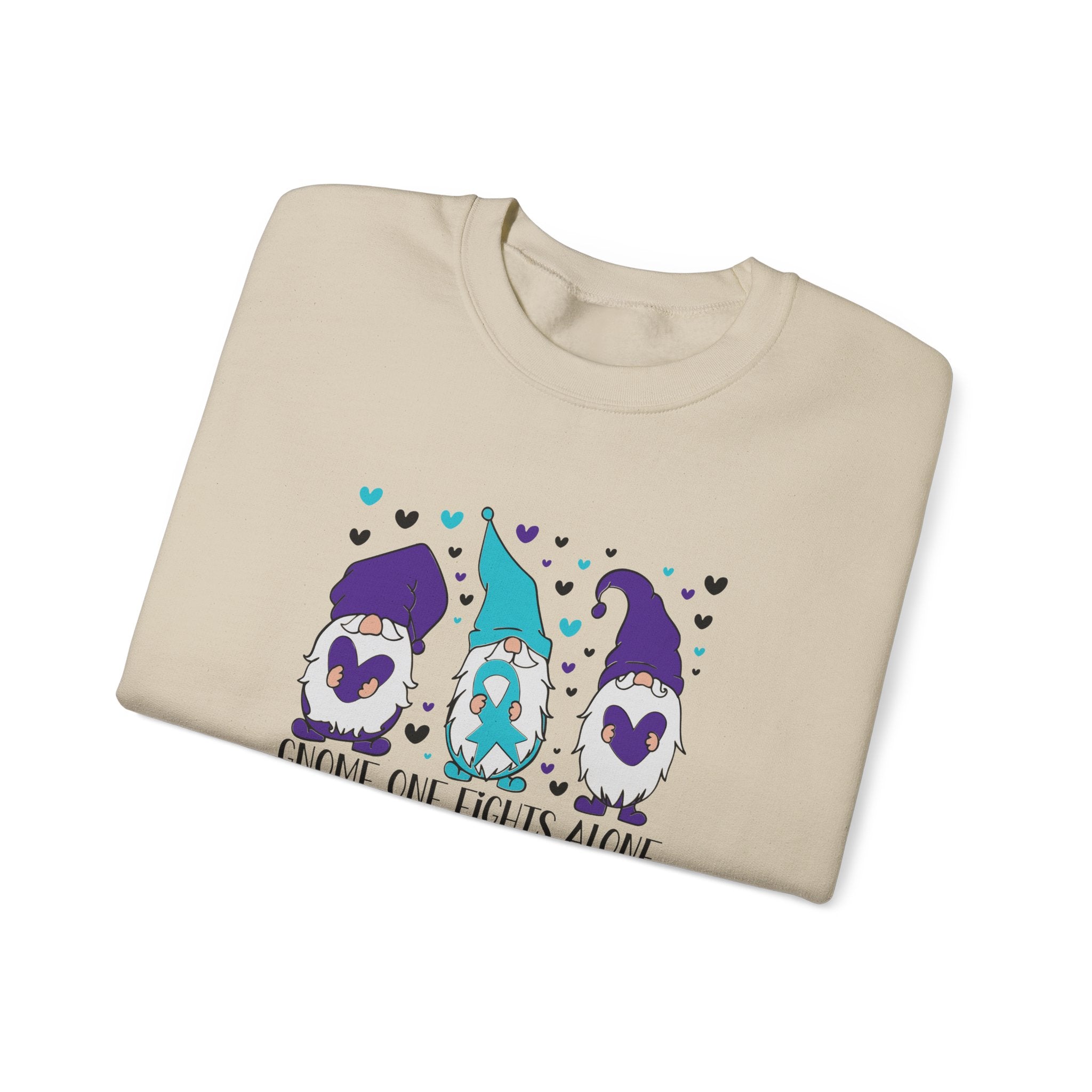 Gnome One Fights Alone- Suicide Prevention Crewneck Sweatshirt