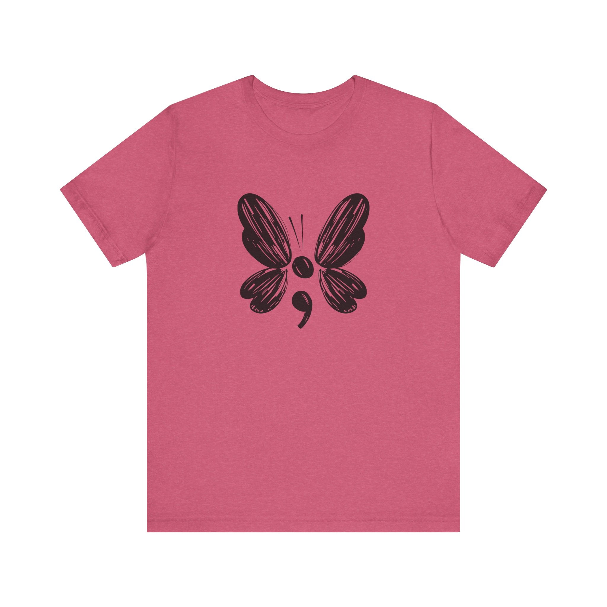 Suicide Prevention Butterfly Black Jersey Tee