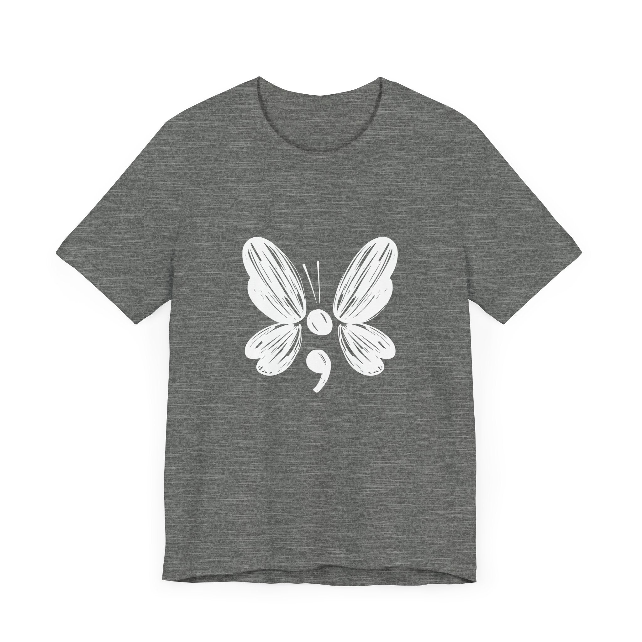 Suicide Prevention Butterfly White Jersey Tee