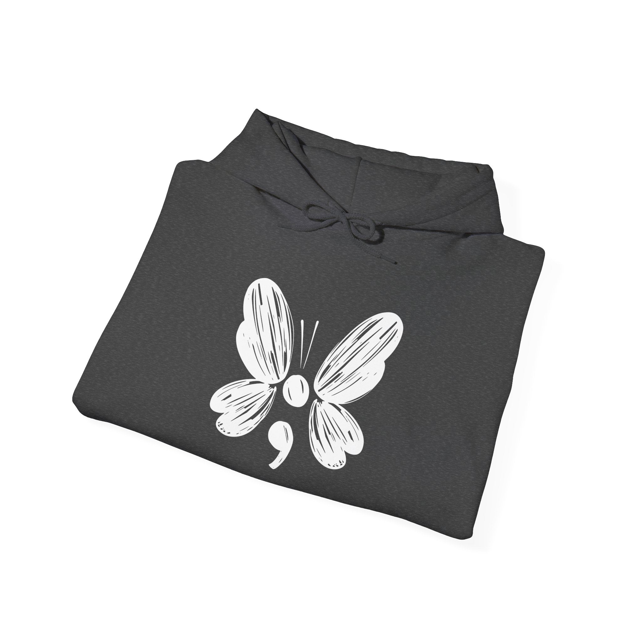 Suicide Prevention Butterfly White Hooded Sweatshirt