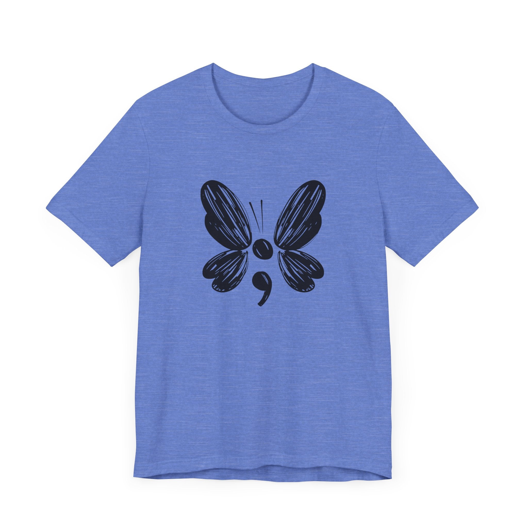 Suicide Prevention Butterfly Black Jersey Tee