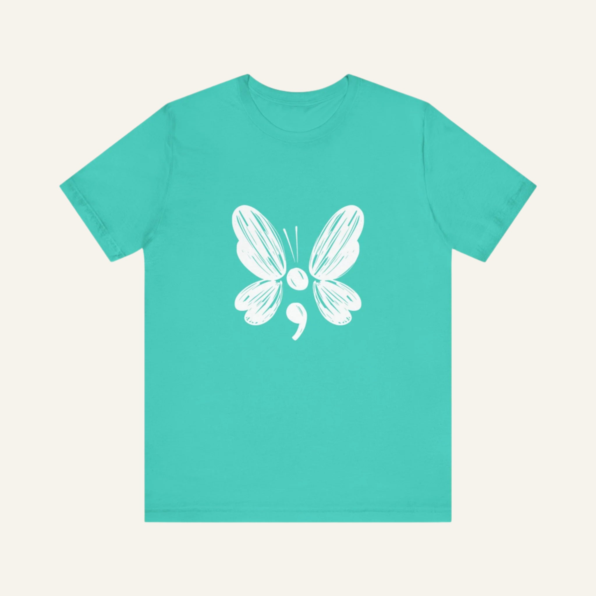 Suicide Prevention Butterfly White Jersey Tee