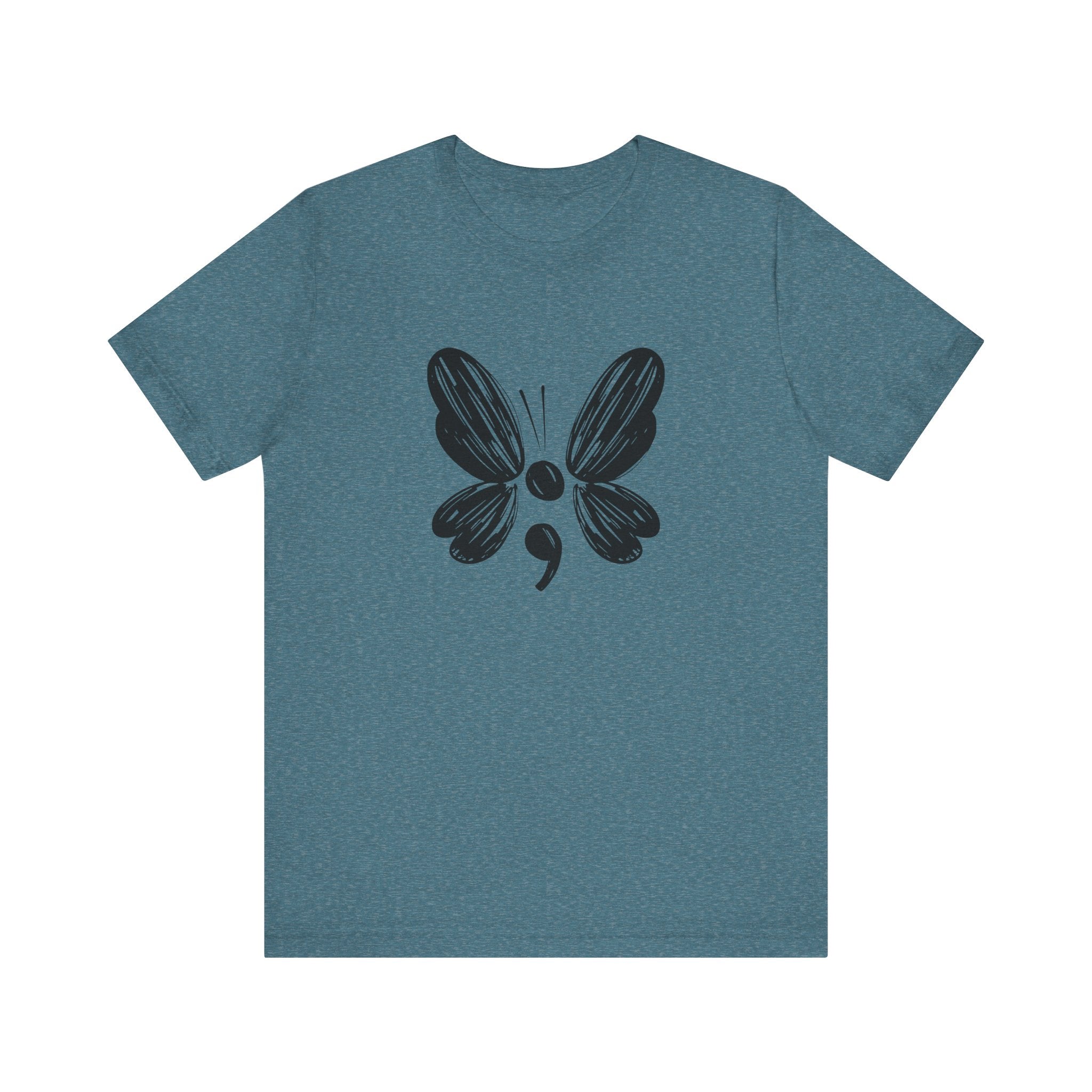 Suicide Prevention Butterfly Black Jersey Tee