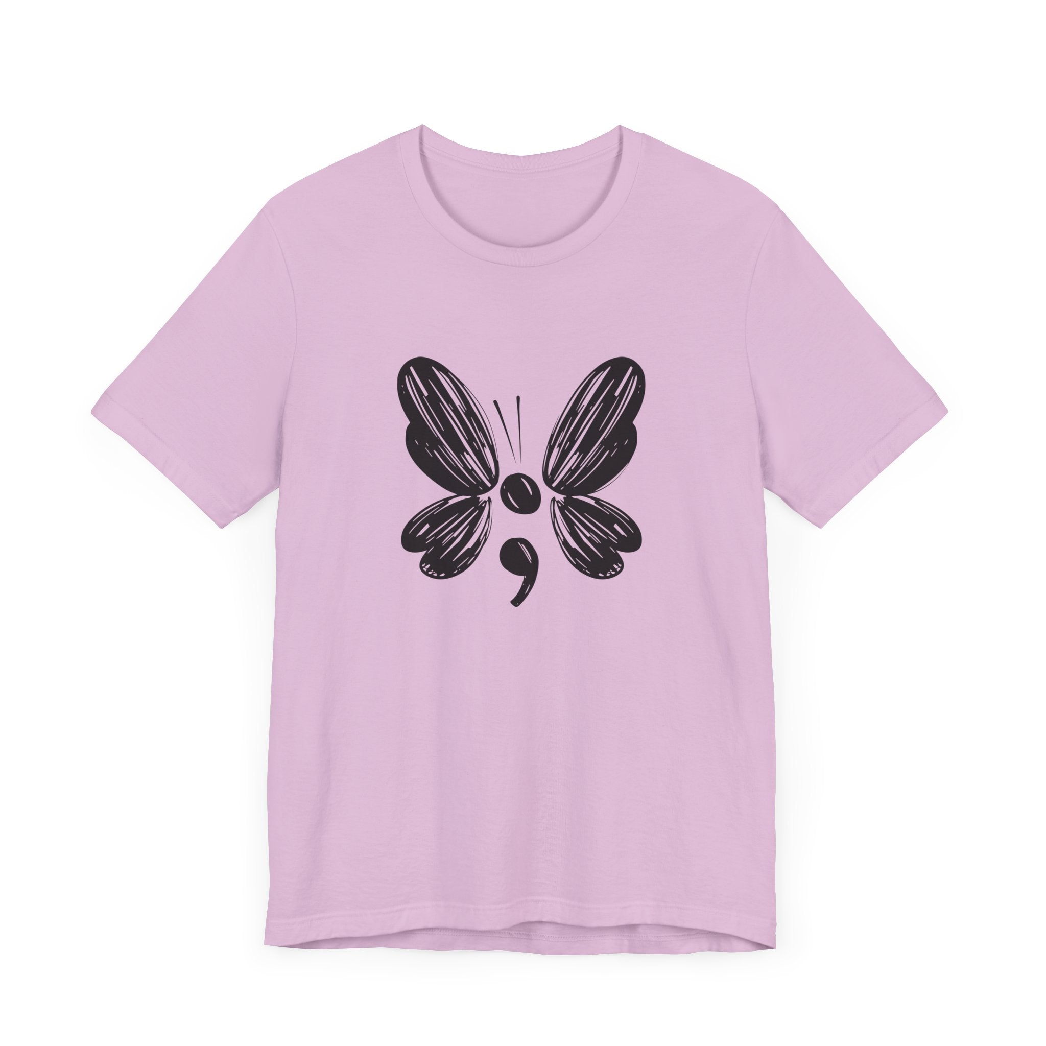 Suicide Prevention Butterfly Black Jersey Tee
