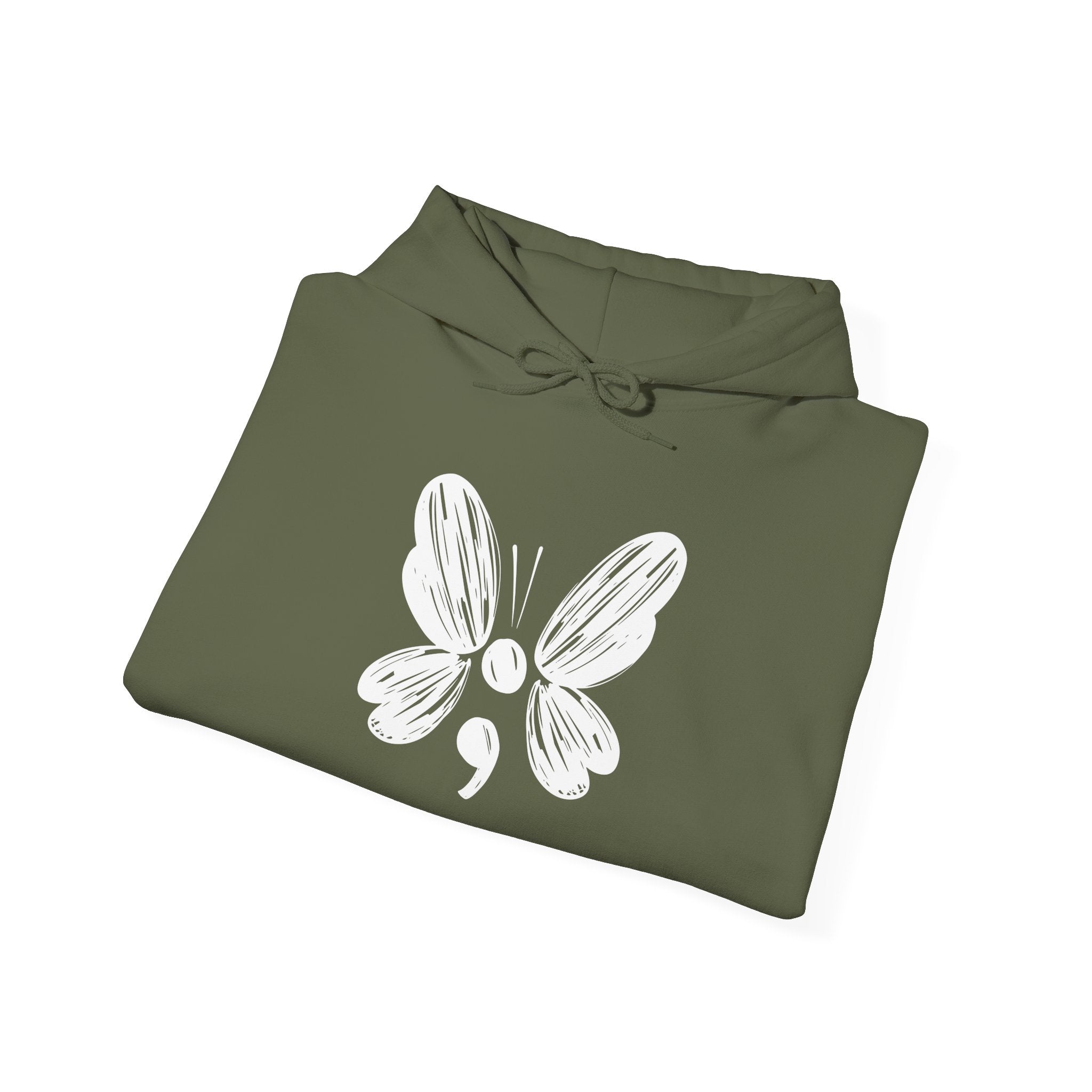 Suicide Prevention Butterfly White Hooded Sweatshirt