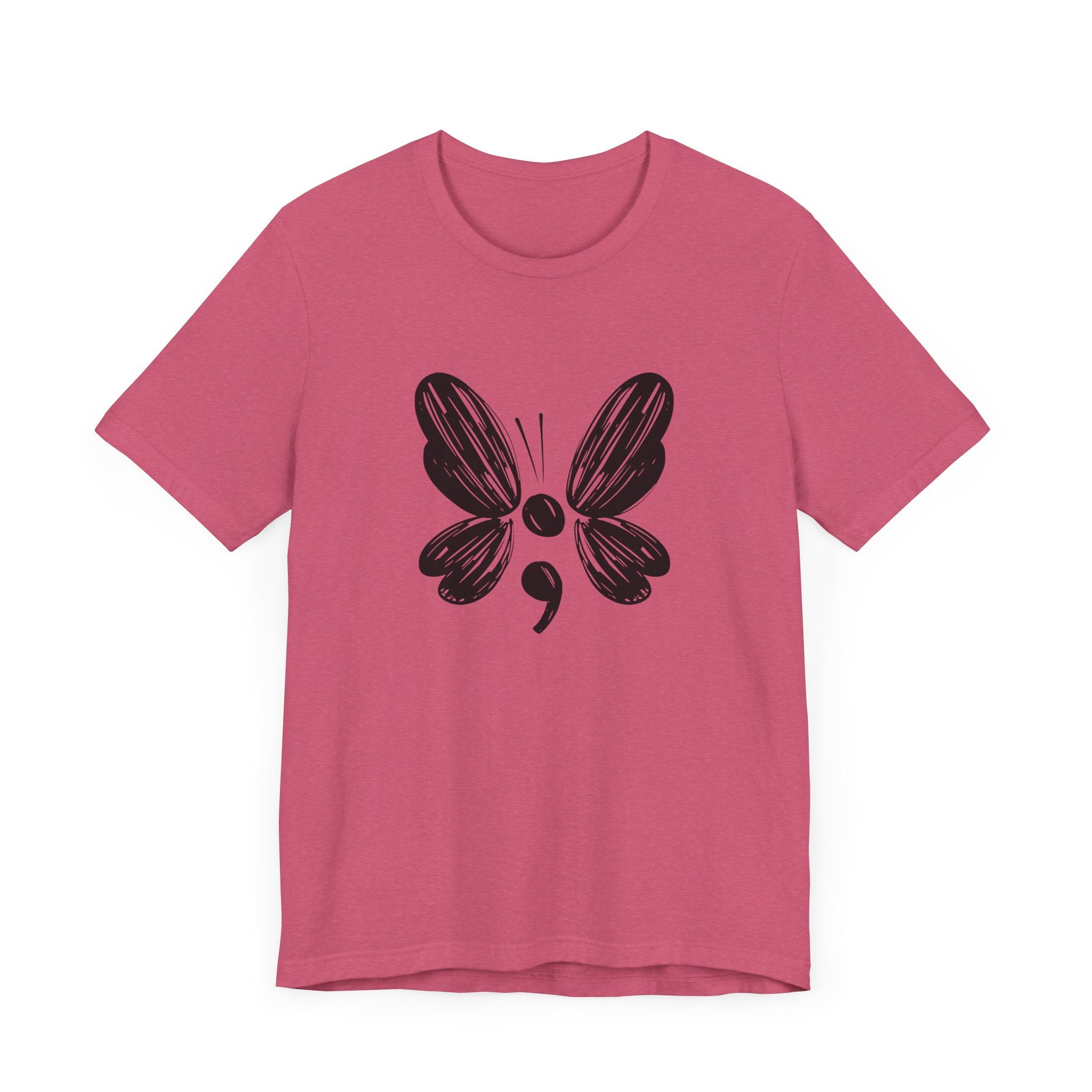 Suicide Prevention Butterfly Black Jersey Tee