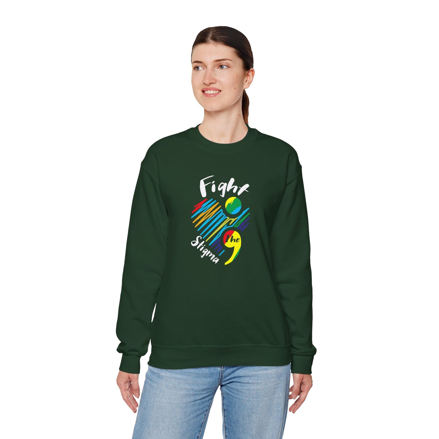 Fight the Stigma Heart Crewneck Sweatshirt