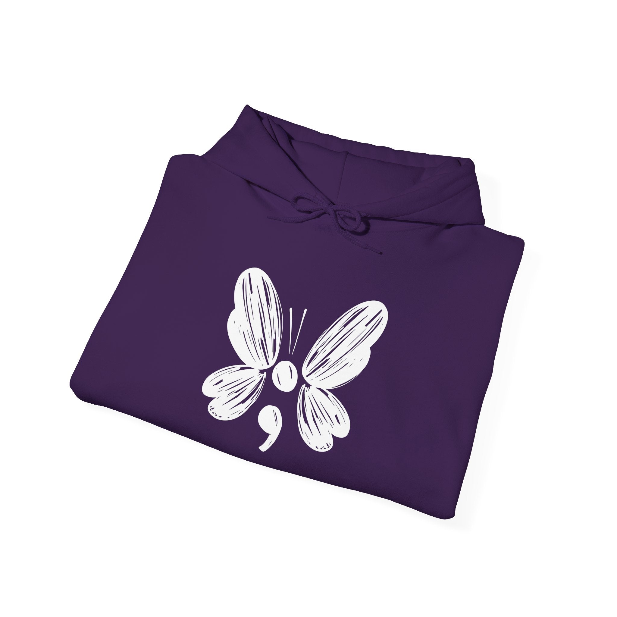 Suicide Prevention Butterfly White Hooded Sweatshirt